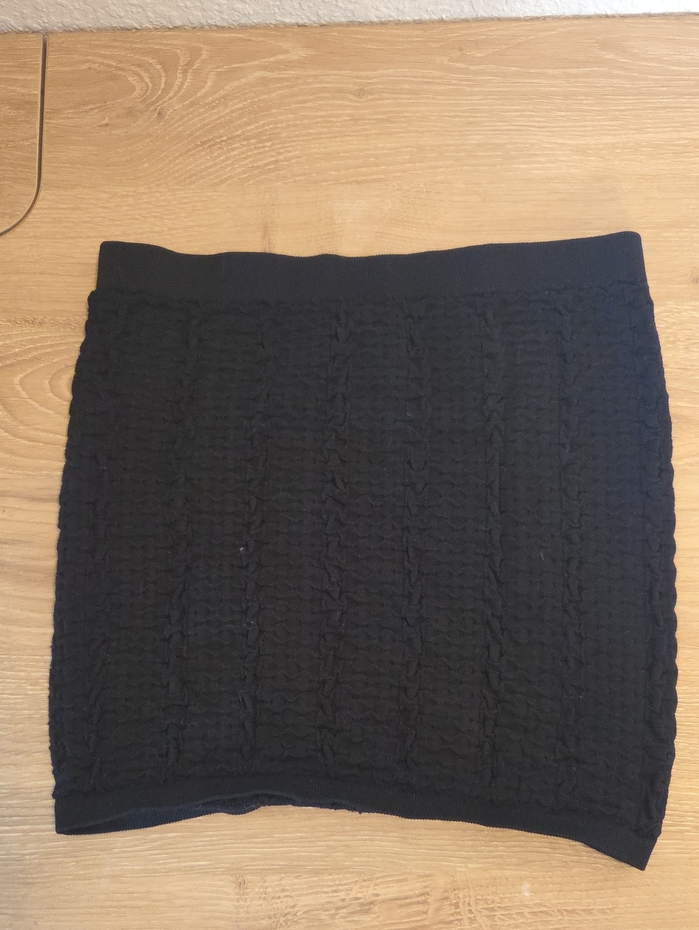 Girls' Black Cable Knit Mini Skirt - Comfortable Everyday Style